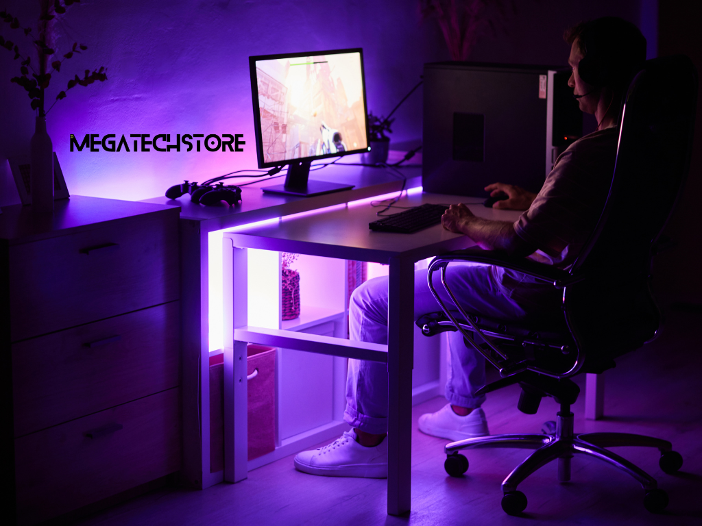User working on a minisforum computer in a study environment