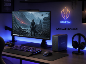 Mini PC connected to dedicated graphics hardware for gaming